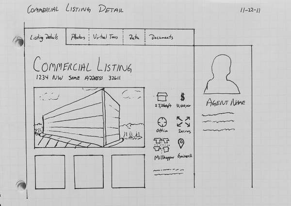 Detailed sketch of one of a projects UI elements